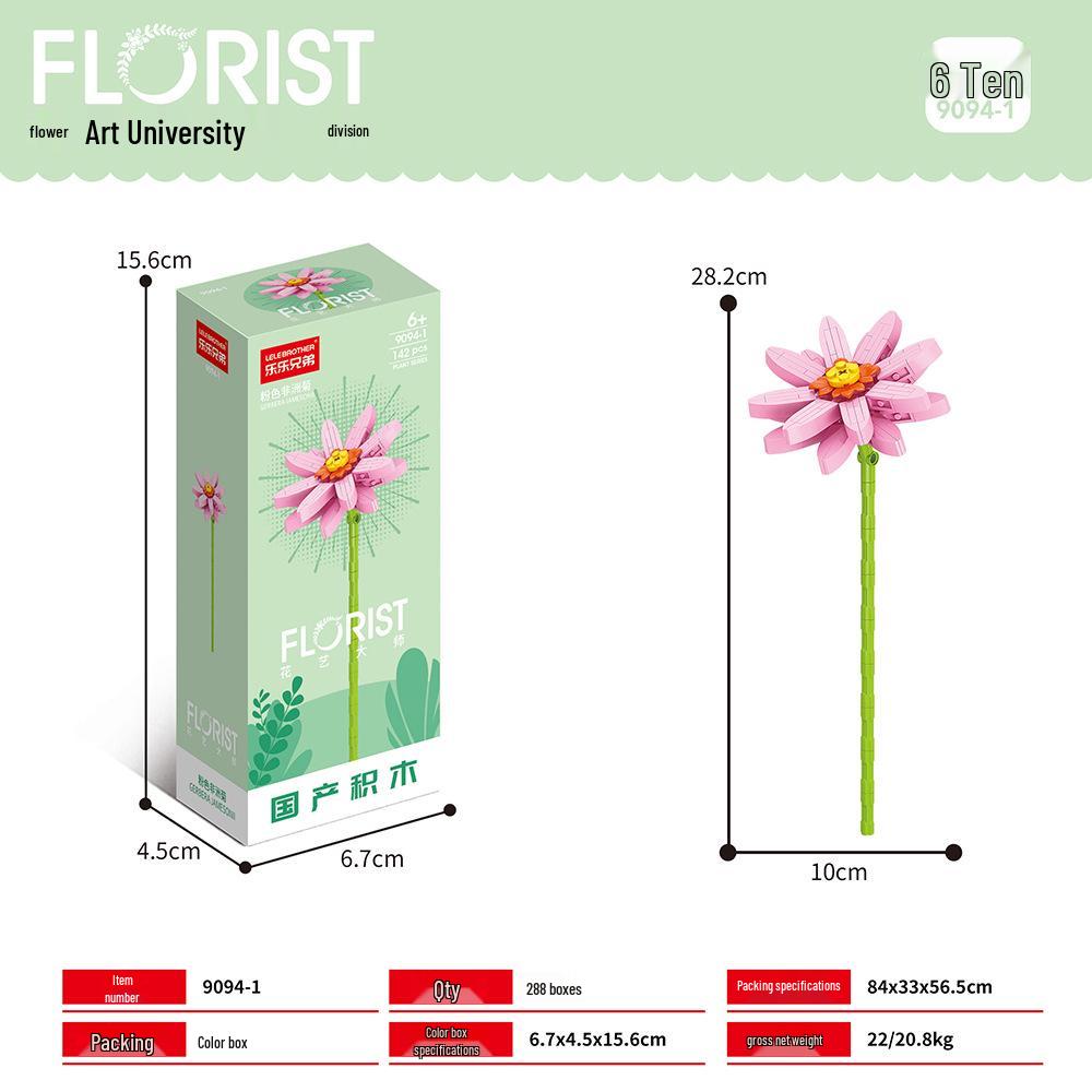 Desktop Flower Building Blocks: Educational Toy for Kids - Creative Gift for Girls