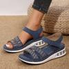 New women's summer slope heel platform casual sandals sequined rhinestones with thick bottom cool