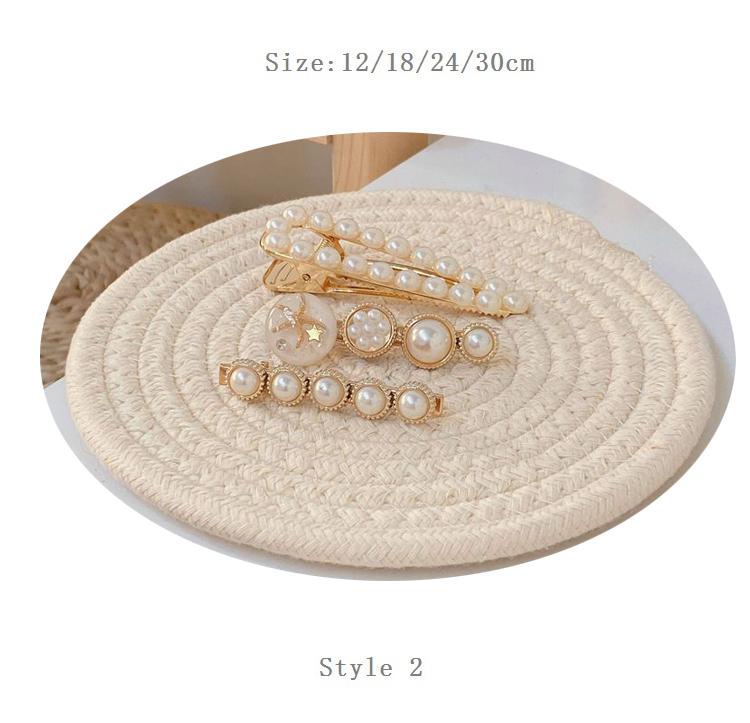 Manteles Individuales Redondos Tejidos de Algodón Resistentes al Calor Antideslizantes Trenzados Lavables para Mesa de Comedor Cocina Decoración del Hogar