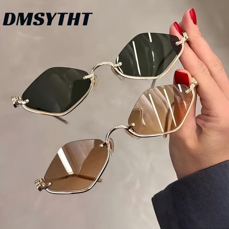 Non-polarized Fashion Vintage Small Alien Mirror Sunglasses Women Metal Rimless Sun Glasses Ladies Hipster Sexy Eyewerar