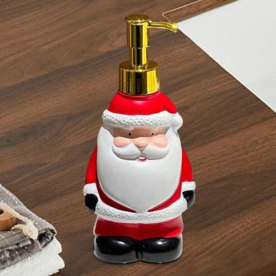 Distributeur de Savon Liquide Père Noël Lotion Décoration de Noël Récipient Créatif pour Toilettes