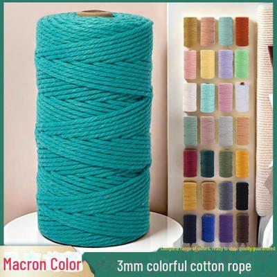 3mm Colorful Cotton Rope for Handmade Crafts & Decorative Projects