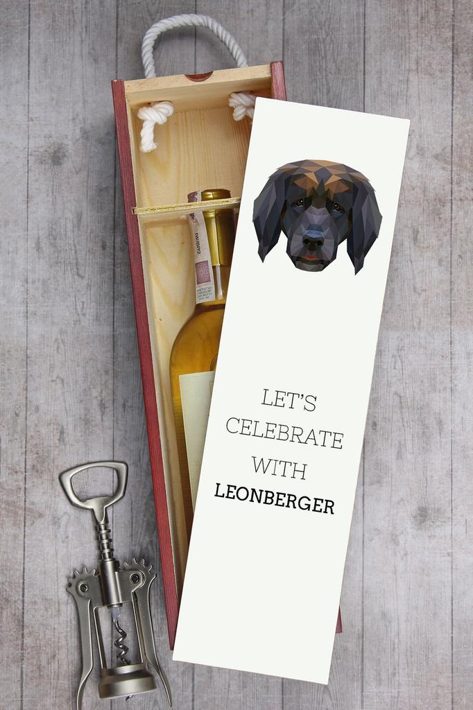 Leonberger - Geometric Box With Photo And Inscription For Wine Brand Art-Dog
