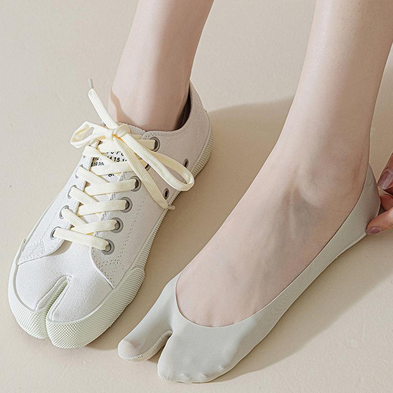 Ultra Thin Split Toe Socks Summer Outdoor No Show Tabi Two Toe Socks Invisible Liner Boat Ankle Toe Socks For Women Ladies