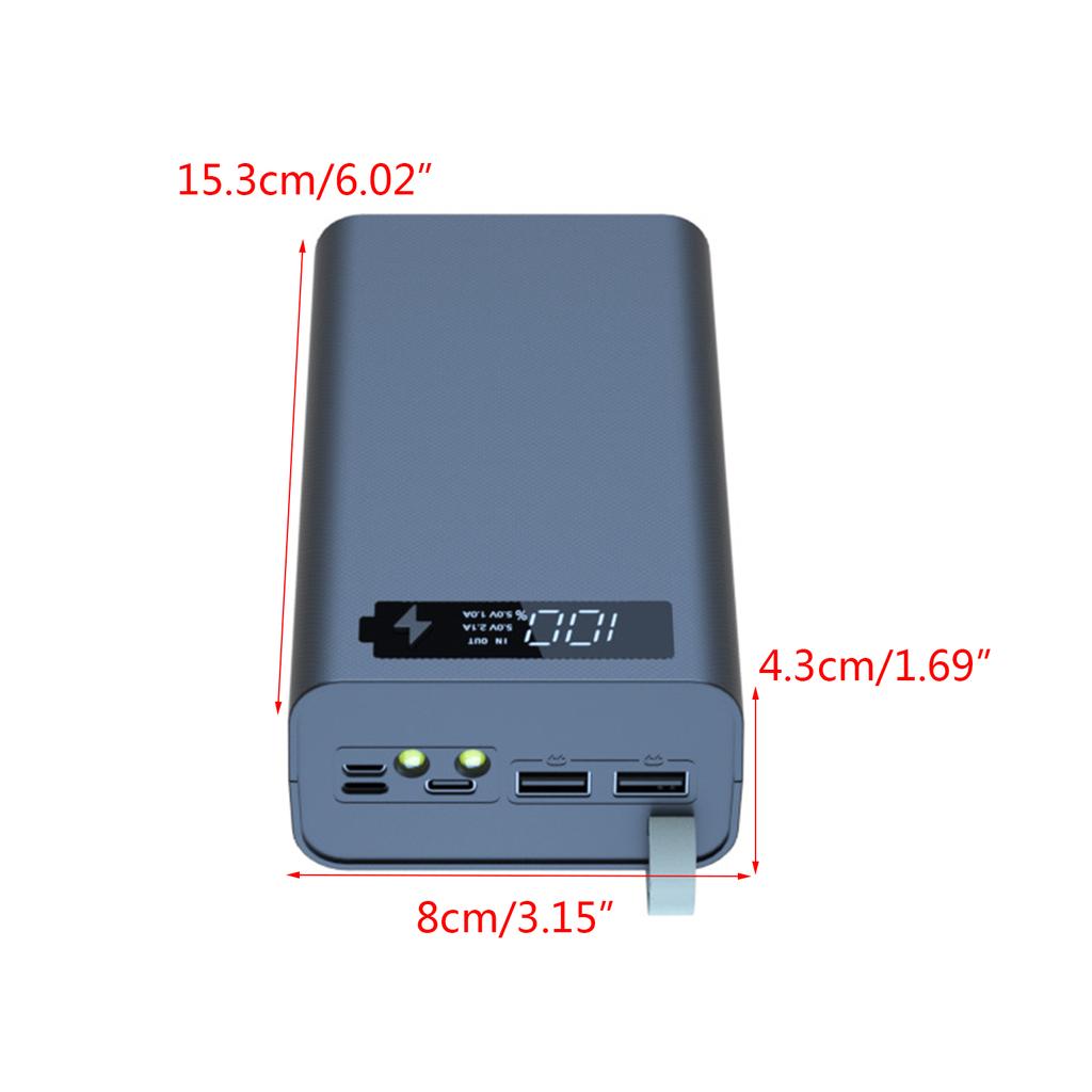 12 Slot 18650 Battery Charger for Case Power Bank DIY Tools Dual USB Battery Box