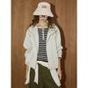 Coolhut2025 New Autum Style American Loose-Fitting White Jersey Versatile Women's Casual Hooded Jacket