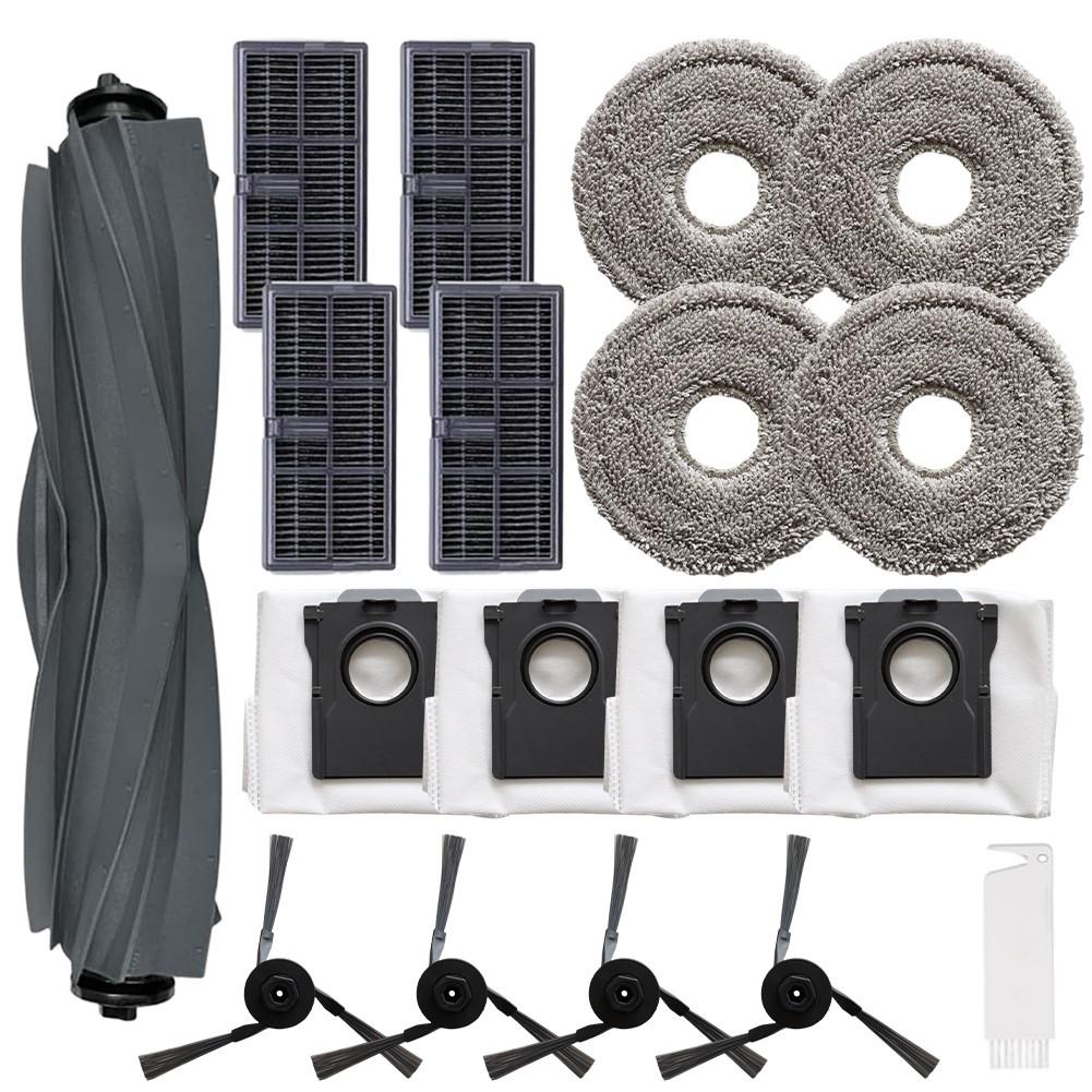 MOPACLEANER Part Set Filters Side Brushes Dust Bags for MOVA Vacuum