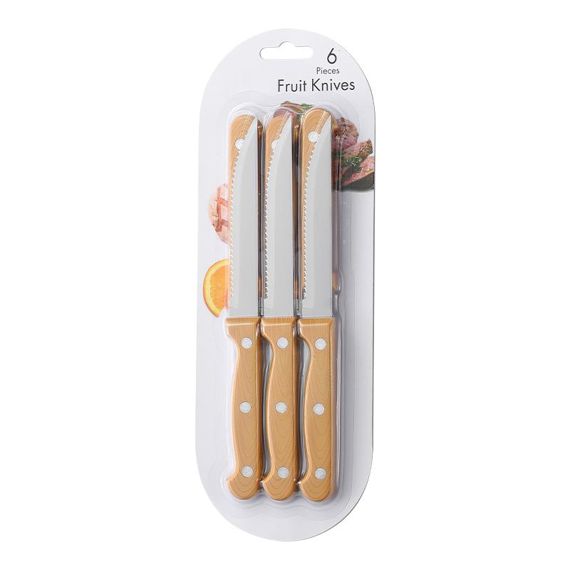 6/12Pcs-Set Steak Knives Cutlery Stainless Steel Sharp Serrated Dinner Knives Dishwasher Safe for Meat Bread Kitchen Knife