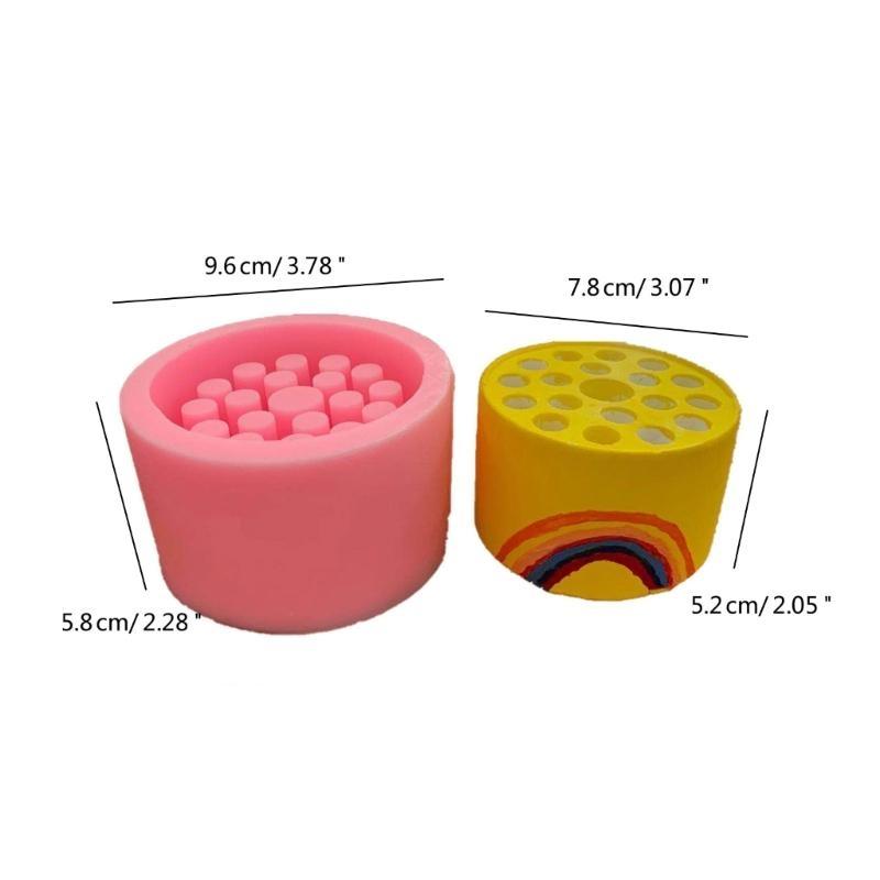Silicone Mould Honeycomb Round Pen Holder Resins Molds for Candle Holder DIY