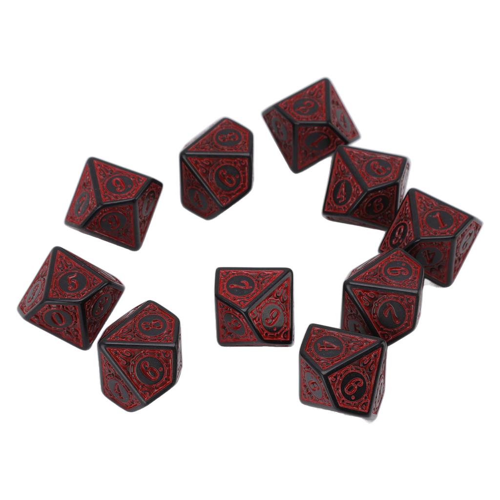 10 Pcs Polyhedral Dice Acrylic Table Game Dice Multipurpose for Board Role Playing Games 10 Side