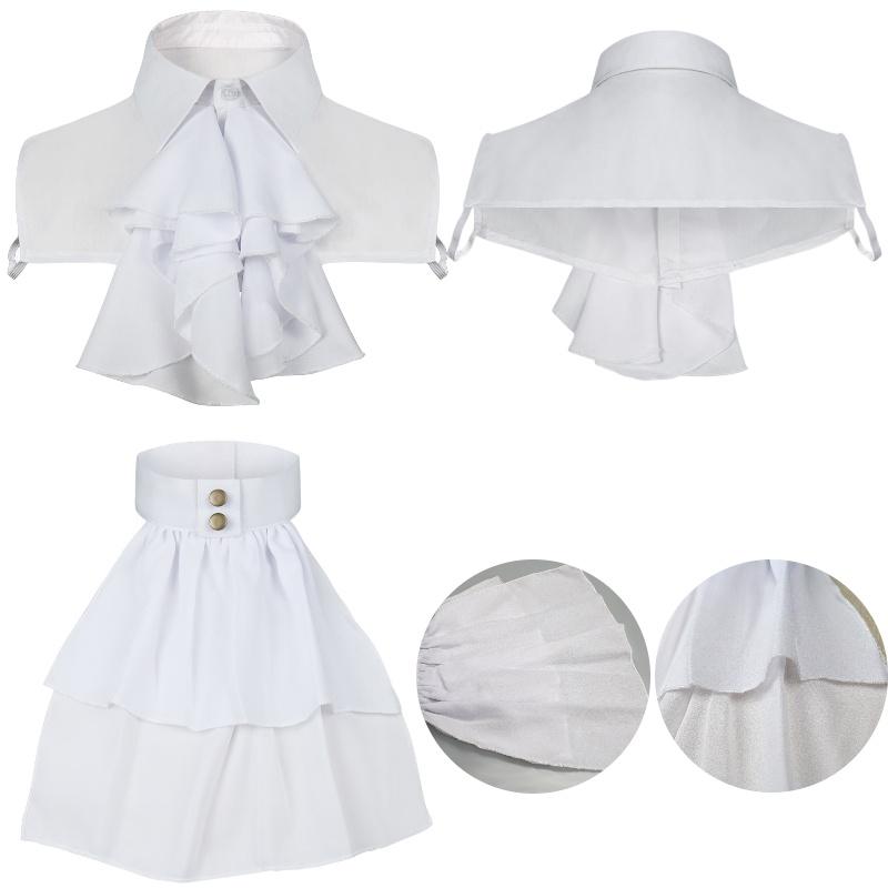 French Shirt Vintage False Collars White Lace Peter Pan Collar Unisex Medieval