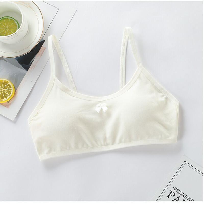 

Тренировочный бюстгальтер для девочек, хлопковый бюстгальтер, подростковое нижнее белье, бюстгальтер для девочек, укороченный топ 8-14 лет one size белый