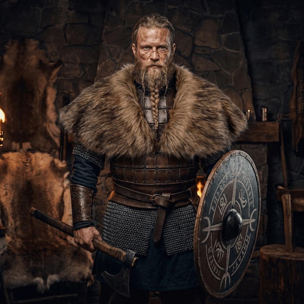 Plush Faux Fur Shawl Polyester Viking Costume Cape New Shoulder Cape Renaissance Costume