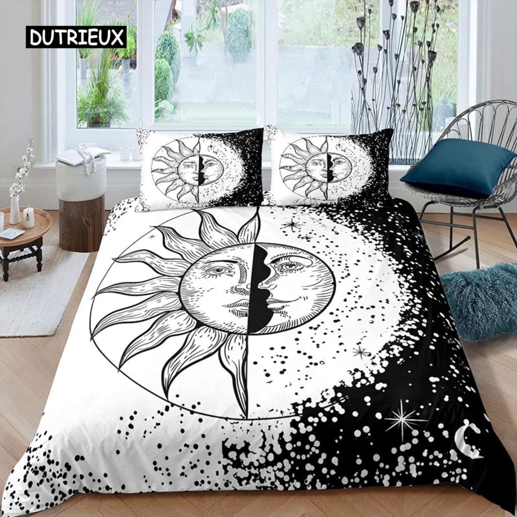 

Мандала Пододеяльник Желтый Солнце Луна Богемный Экзотический Двуспальный Постельный Комплект Постельное Белье для Подростка Полиэстер Двуспальный Евро Кинг Покрывало EU single(135x200cm)