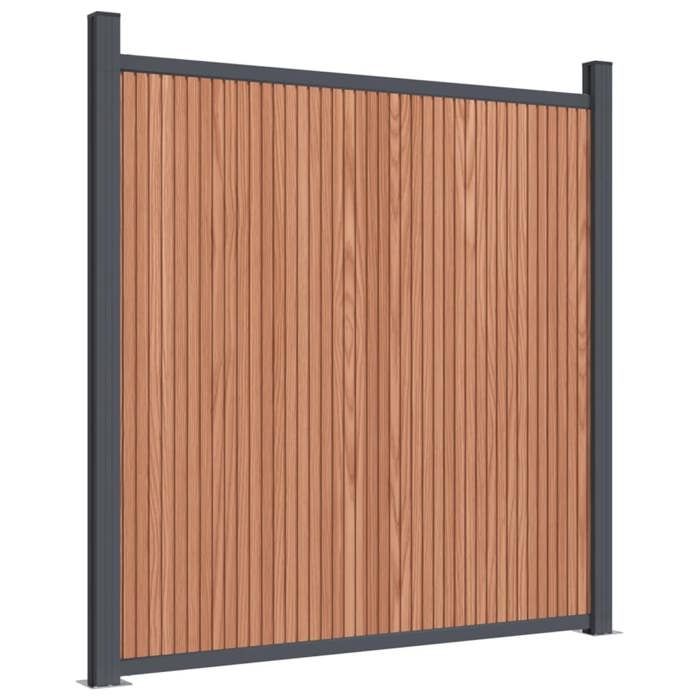 VidaXL Panneau de clôture marron 1218x186 cm WPC, clôture de jardin, clôture d’intimité, panneau de clôture en WPC 3282804