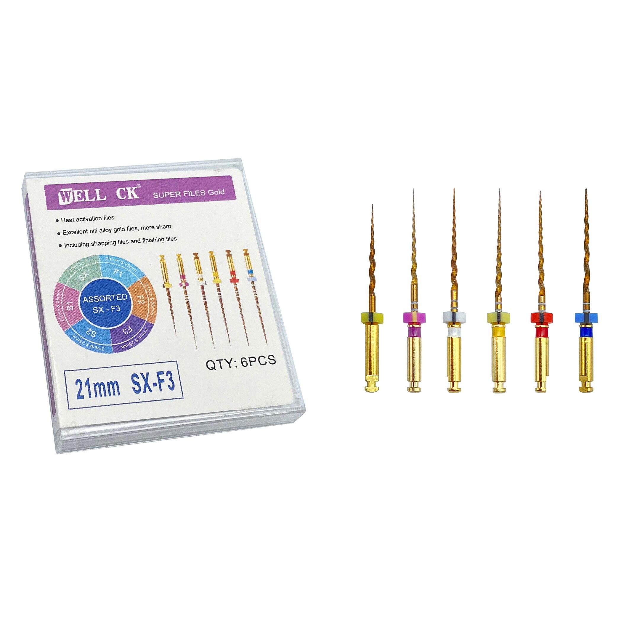 

Зубной файл корневого канала, золотые эндодонтические суперфайлы, золотые эндодонтические файлы, 25 мм, никель-титан 21mm SX-F3