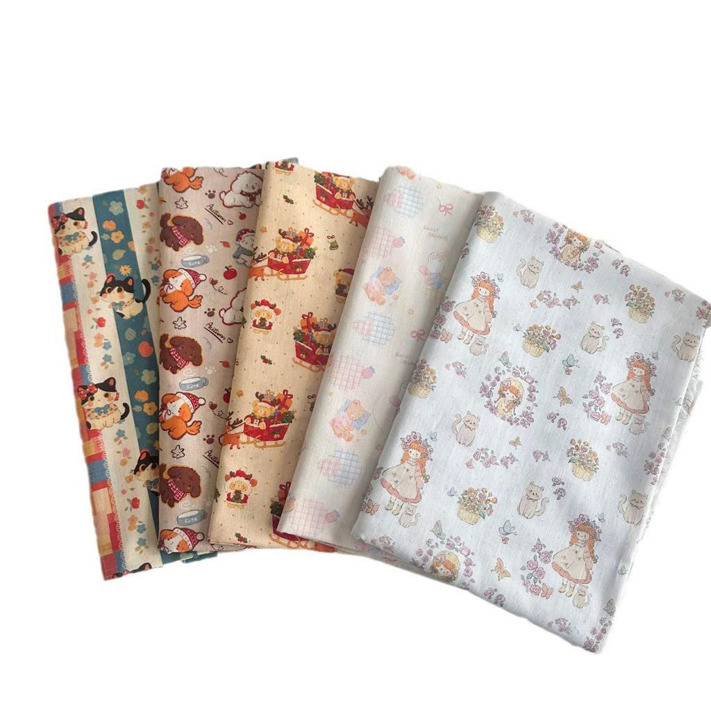 Korean Style 100% Cotton Digital Print Cartoon Fabric for Children's, Family, and Homewear DIY