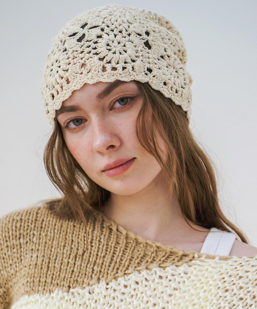 Mimin Flower Cozy Cotton Beanie 3 Types (Select 1)