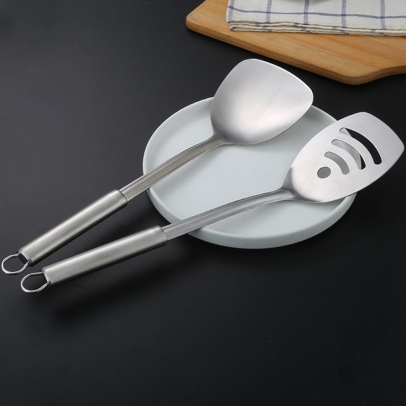 Durable Stainless Steel Frying Spatula Ladle Slotted Spoon Spatula Long Handle Kitchen Gadgets Kitchen Cooking Utensil