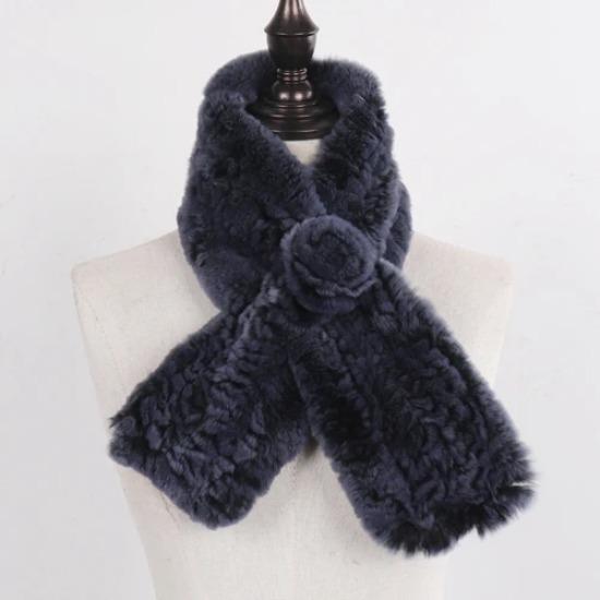 Winter Women Real Rex Rabbit Fur Scarf Natural Warm Soft Rex Rabbit Fur Muffler Lady Genuine Rex Rabbit Fur Scarves