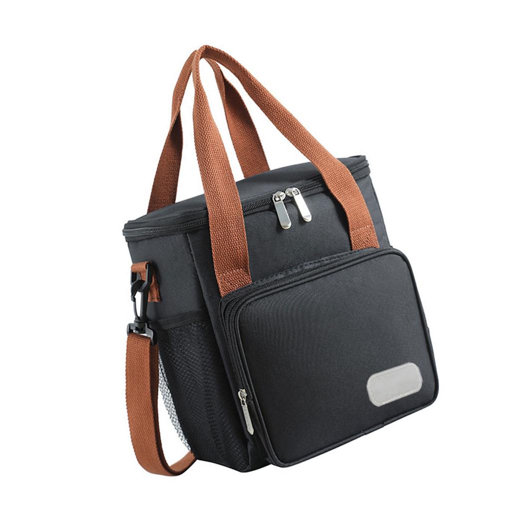 Elegant Multi Compartment Lunch Organizer Insulated Meal Bag with Removable Shoulder Strap Oxford Cloth Food Container