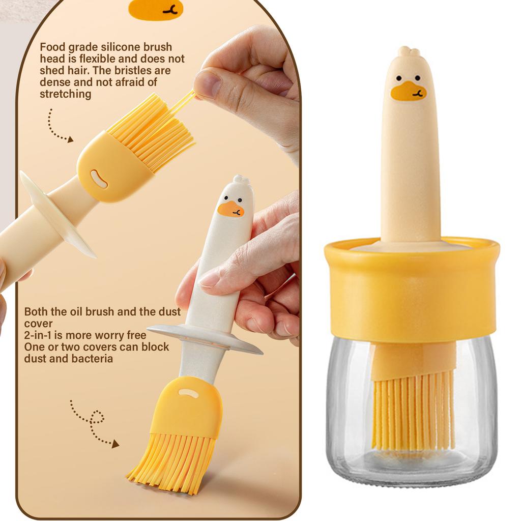 Pack of 1 Kitchen Silicone Oil Brush with Soft Bristles Reusable Silicone Basting Brush for Home Chefs and Bakers