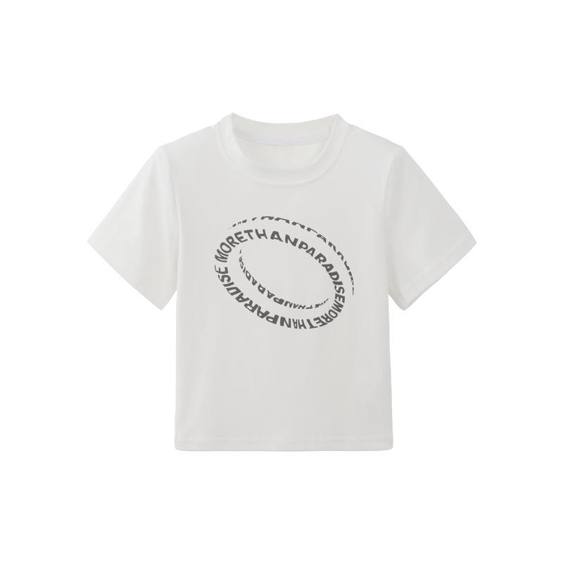 

Женская летняя приталенная футболка с белым принтом букв 2024 Large белый