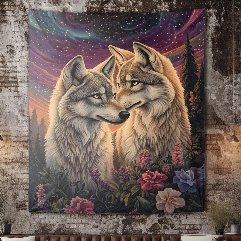 Mysterious Wolf Pack tapestry 75x100 чёрный
