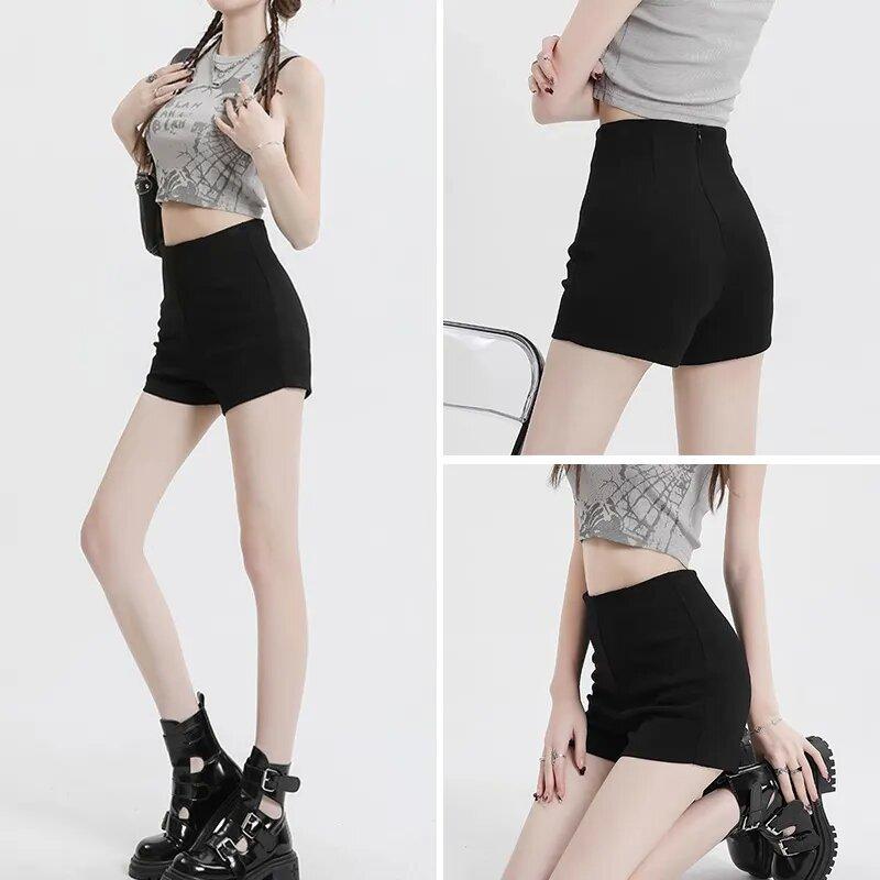 

Black shorts women s summer wear high waist thin elastic tight summer women s bottom A version hot pants XS
