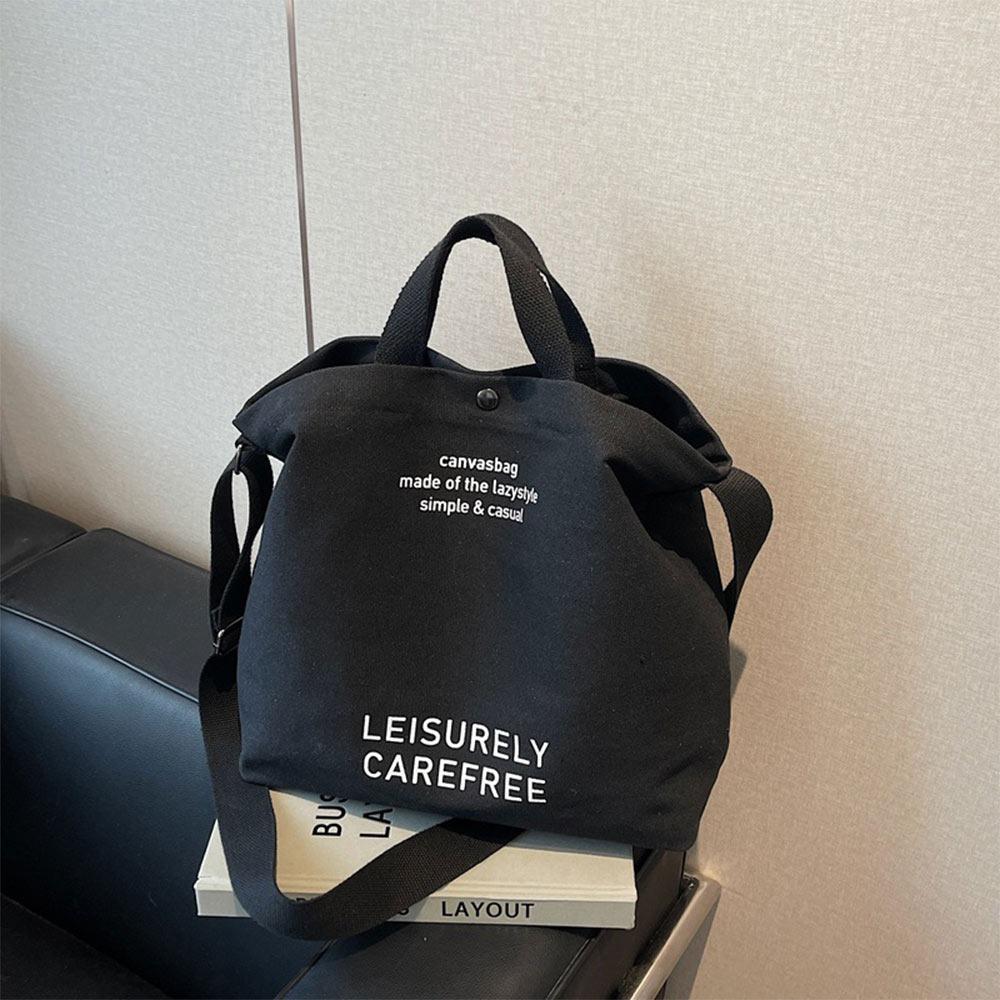 Premium Sense Thickened Canvas Retro Tote Bag Large Capacity Shoulder Strap Shoulder Bag Casual Crossbody Bags Daily Use