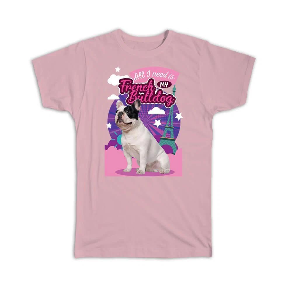 Gift T-Shirt : For French Bulldog Lover Owner Dog Dogs Animal Pet Cute Art Girl L