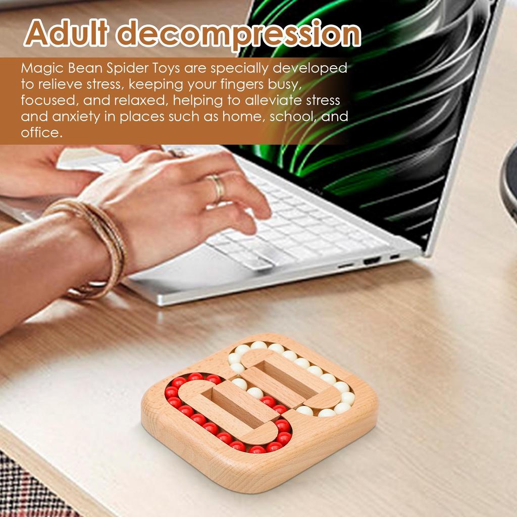 Rotating Magic Bean Fingertip Toy Wood Puzzles Brain Teaser Fidget Anxiety Stress Relief Toys Fun Gifts For Adults And Kids
