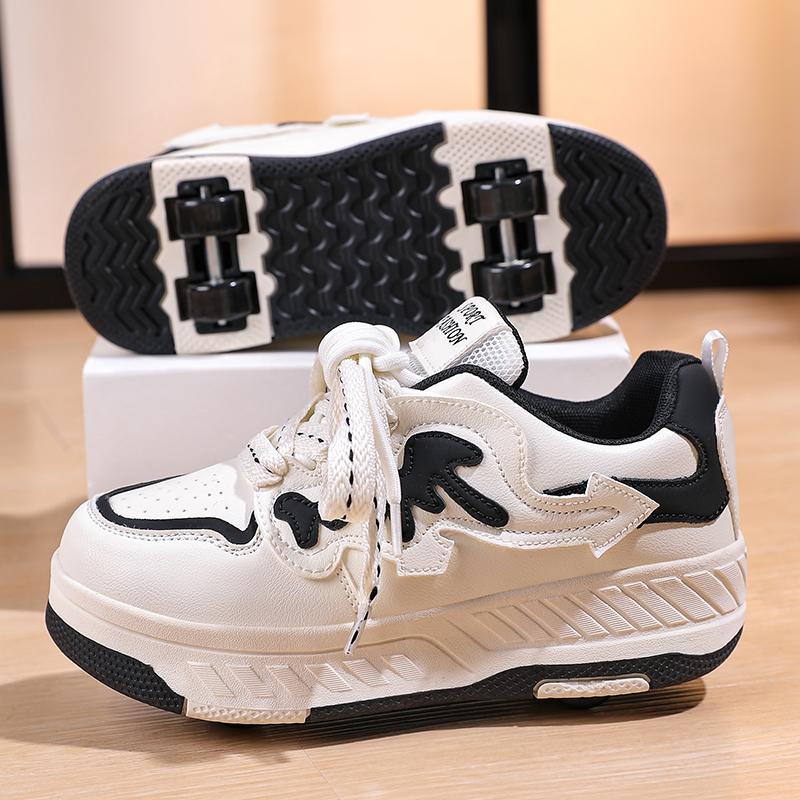 Botas Deportivas Infantiles con Ruedas Cuatro Ruedas Patín Rueda Se Puede Quitar Zapatos de Patinaje para Estudiantes Zapatos Deportivos