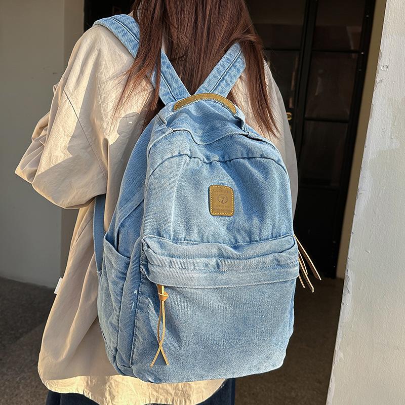 Children's Schoolbags Elementary School Students Junior High School Girls High School Students Denim Backpacks
