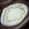 18K Gold Plated Double Layer Herringbone Necklace with Pearl CZ, Dainty Snake Chain Choker, Adjustable Jewelry for Women Daily Wear Gift