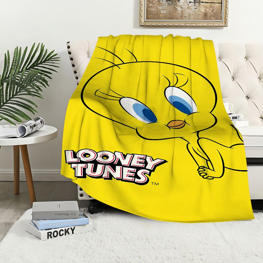 Cartoon Bird Cute T-Tweety Blanket Plush Nap Sofa rug for Living Room Warm Office Bedroom Birthday Home Travel Kid Gifts