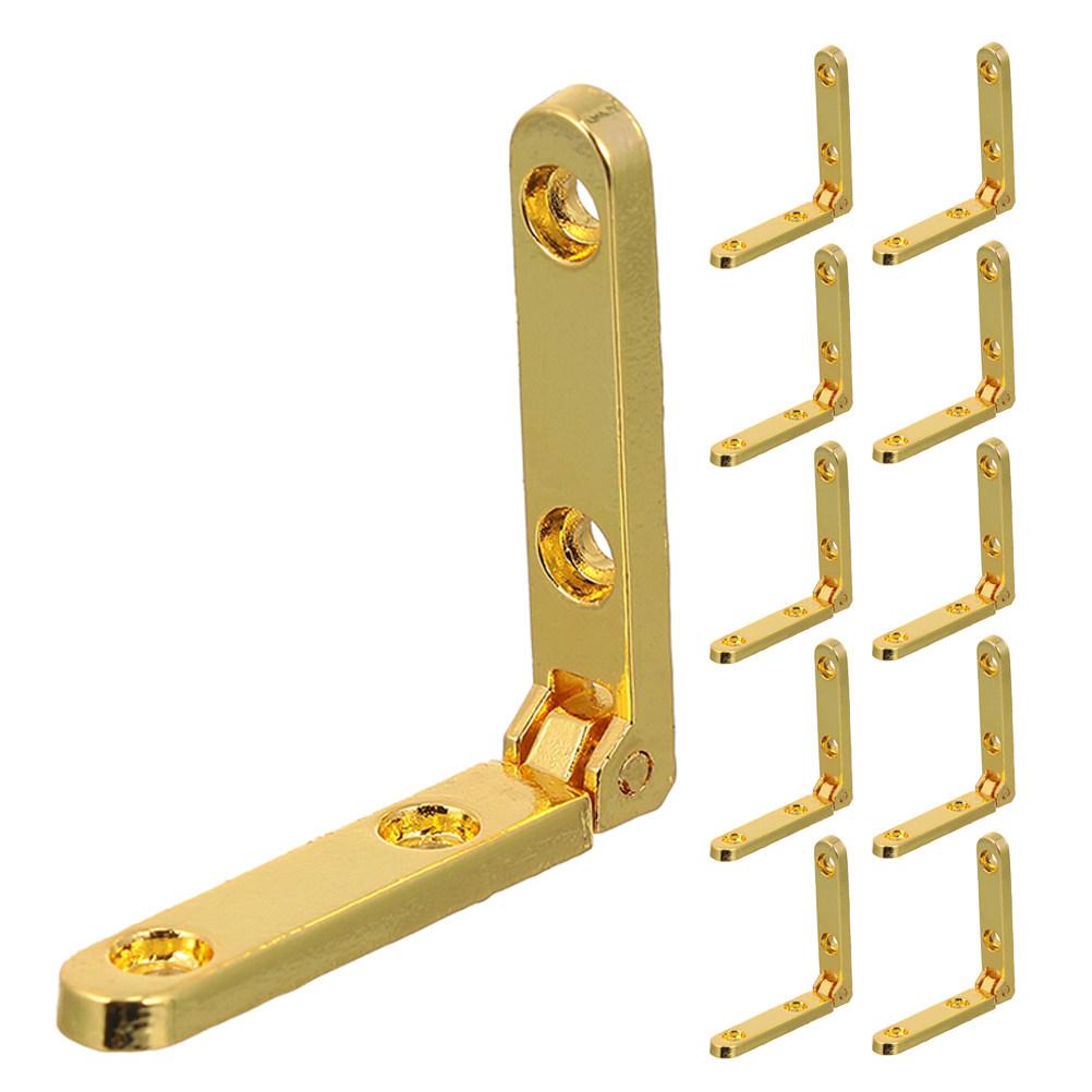 12 Pcs Furniture Hinges Jewellery for Wood Chest Cabinet Hardware Case 90 Degree Folding Support Small Folding Support Jewelry