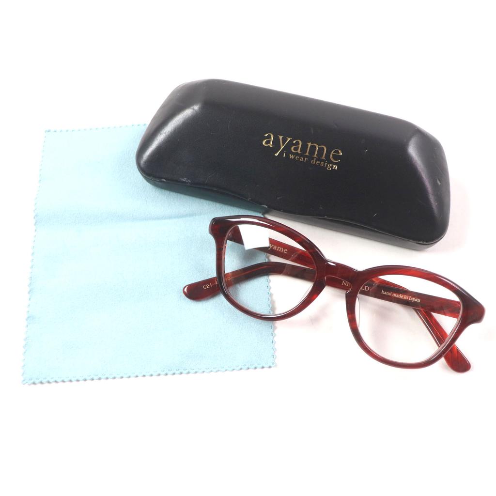 Great Ayame Glasses NEWOLD New Old Clear Red Mens Used