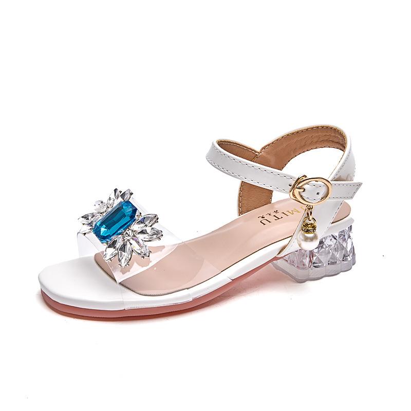 Girls sandals 2025 summer new girls princess shoes medium and old children soft sole foreign style children casual high heels