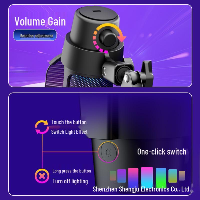 RGB USB Condenser Mic for Gaming, Streaming, and Singing