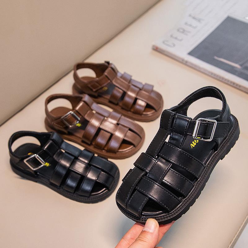 Children Clothing Yulin-001 Boys Comfortable Best Kids Closed Toe Sandals Soft Sole Non-Slip Buckle Shoes For Toddler Girls Summer Beach Daily Wear Cm