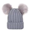 Faux Fur Ball Infant Beanie Plush Mother Kids Pullover Cap Soft Baby Knitted Hat  Boys