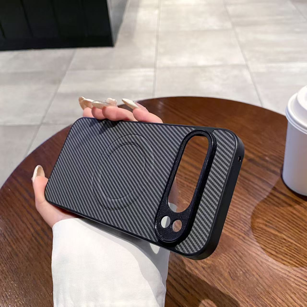 

Роскошный деловой карбоновый чехол с твердым противоударным магнитным креплением Magsafe для Google Pixel9 8 7 Pro XL 9A 8A 7A 6A For Pixel 6A серый