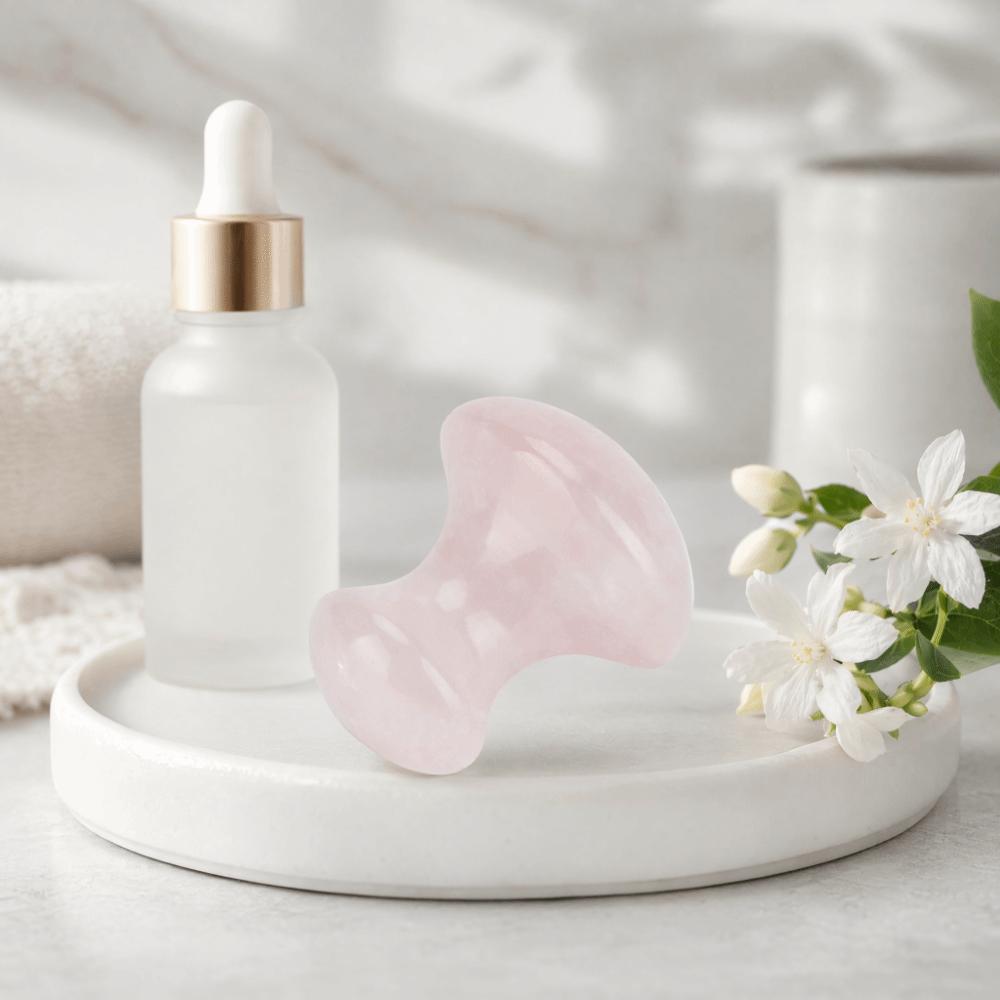 Mushroom Rose Quartz Massage Stone Crystal Face Massage Tool Gua Sha Tool  Relaxing Meditation