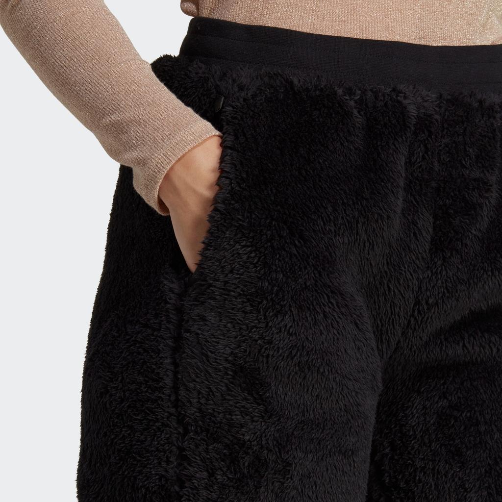 Adidas Originals Essentials Fluffy Teddy Pants Women Bottoms Black IC2258