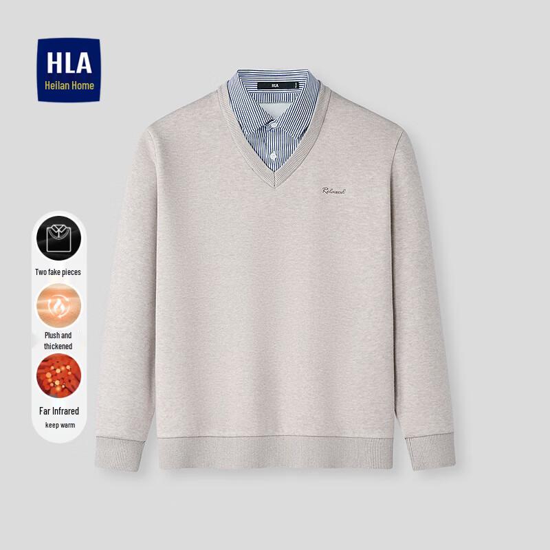 

HLA Men s Winter Faux Two-Piece Lined Knit Sweater M