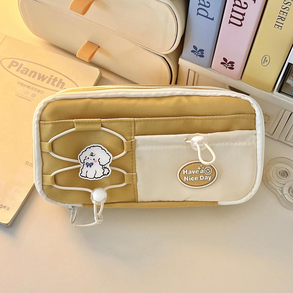 2025 Mehrschichtiges, hochkapazitives, süßes Canvas-Federmäppchen für Mädchen