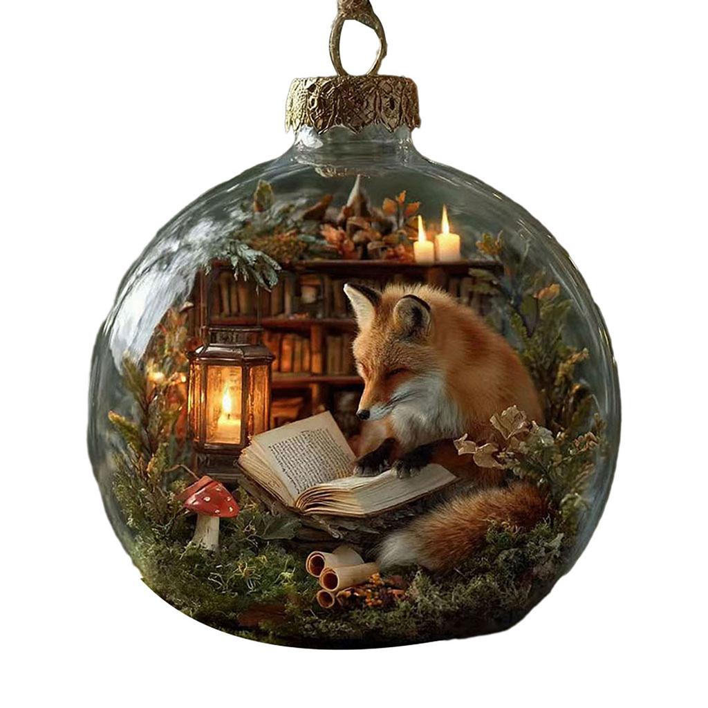 Ornamenti Divertenti per Albero di Natale a Forma di Palla Sportiva 3D Micro Scena Ornamento Sportivo Festivo Palla Trasparente Decorazione da Appendere Ornamento per la Casa