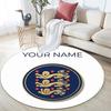 Custom Name,England National Football Team Pattern Round rug,Carpet Rug for Living Room Bedroom Playroom ,Non-slip Floor Mat,Holiday Gifts and Birthda