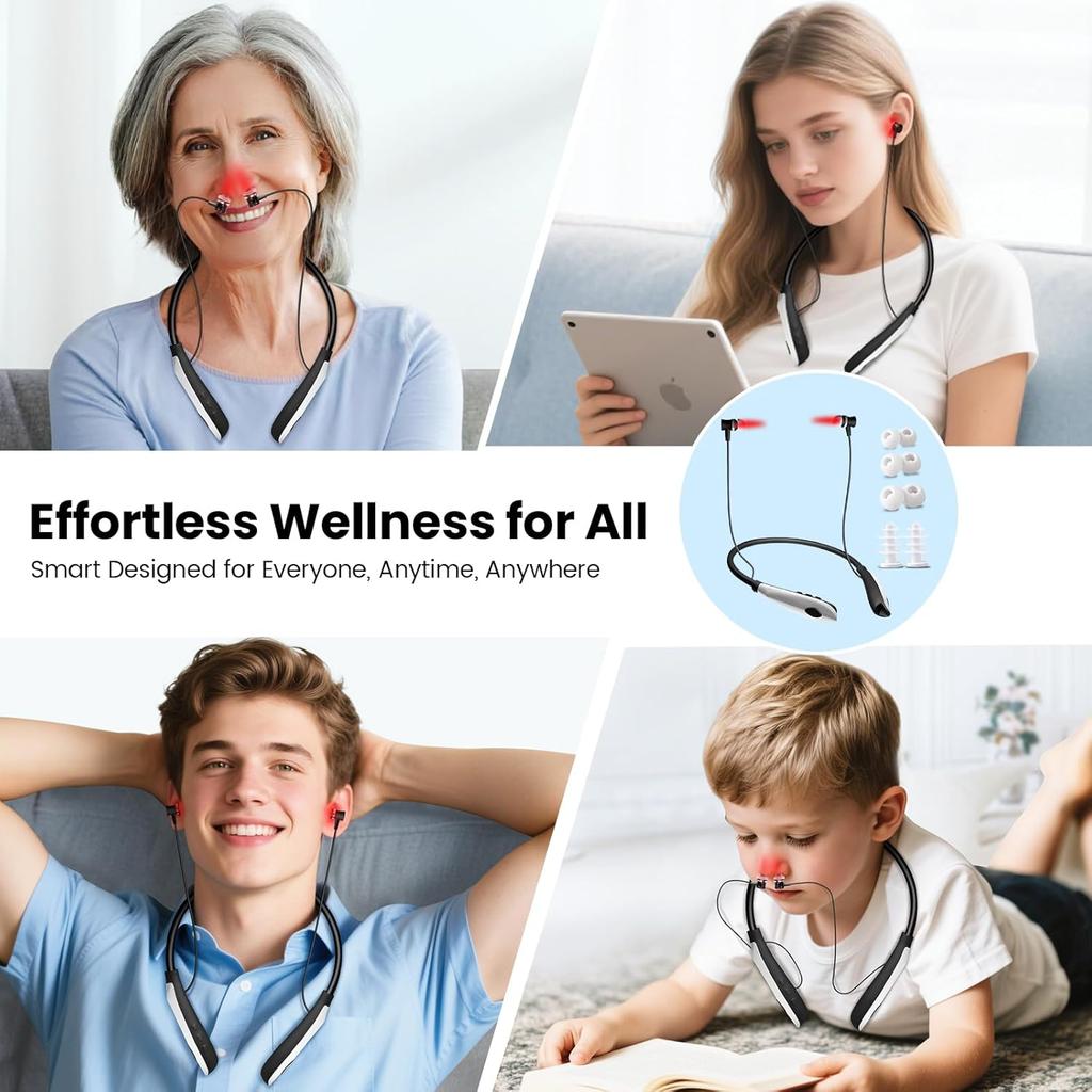 Red Light Therapy for Nose & Ears, 2-in-1 Infrared Nasal Therapy Device, Red Light Therapy for Ear Relief, Portable Light-weight Soothing Device with